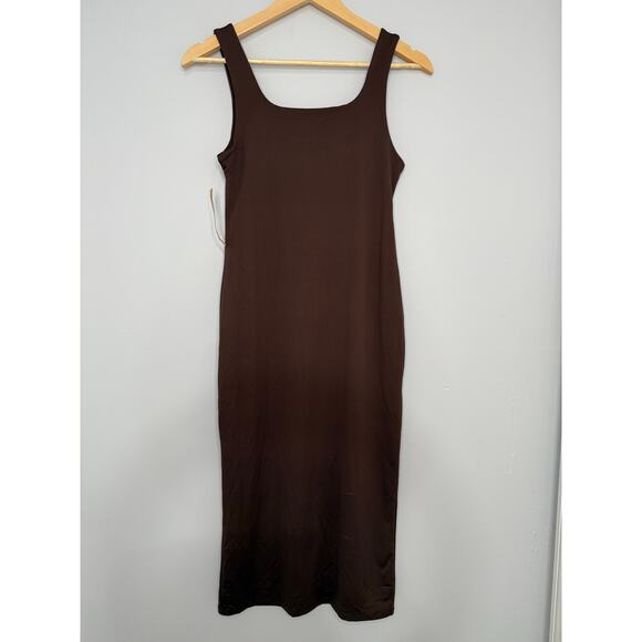 CAARA Contouring Tank Midi Chocolate Brown Shaping Stretchy Midi Medium - Picture 3 of 6